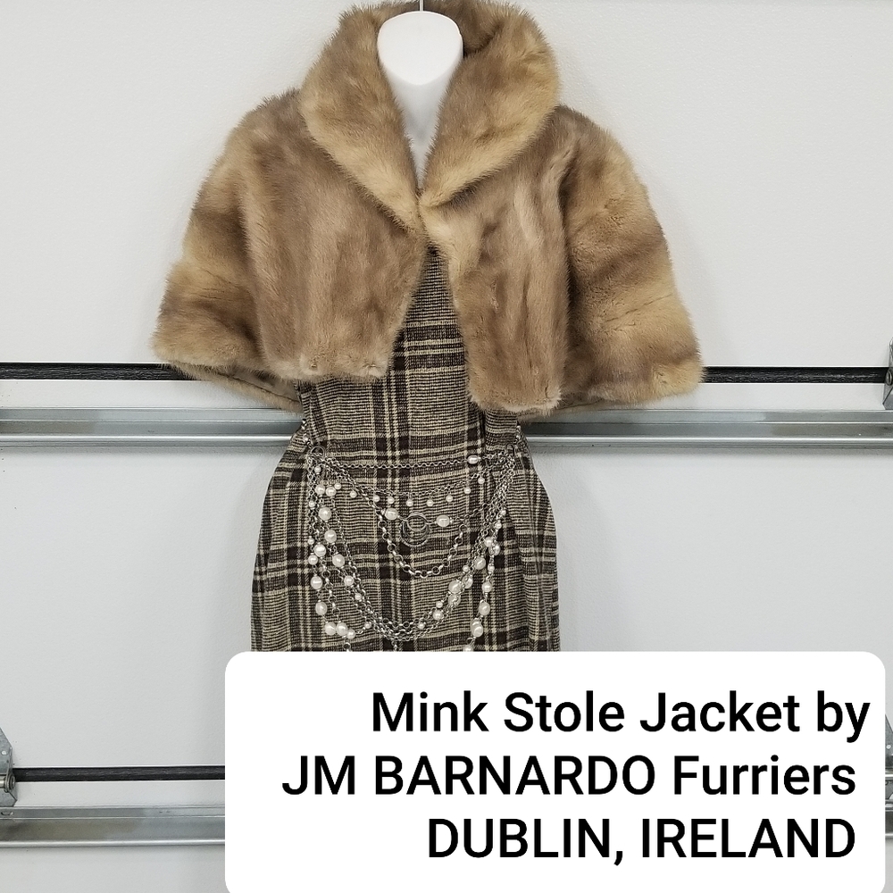 JM Barnado Dublin Ireland mink Fur stole Cape jacket